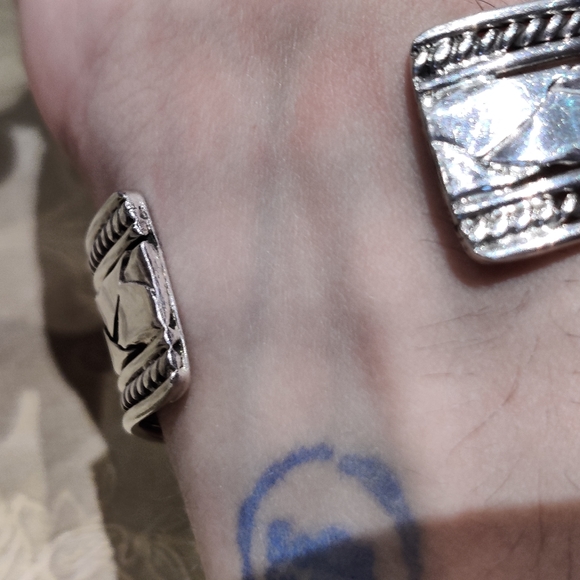 Massive Sterling Silver Braided Cuff Bracelet - Picture 6 of 16